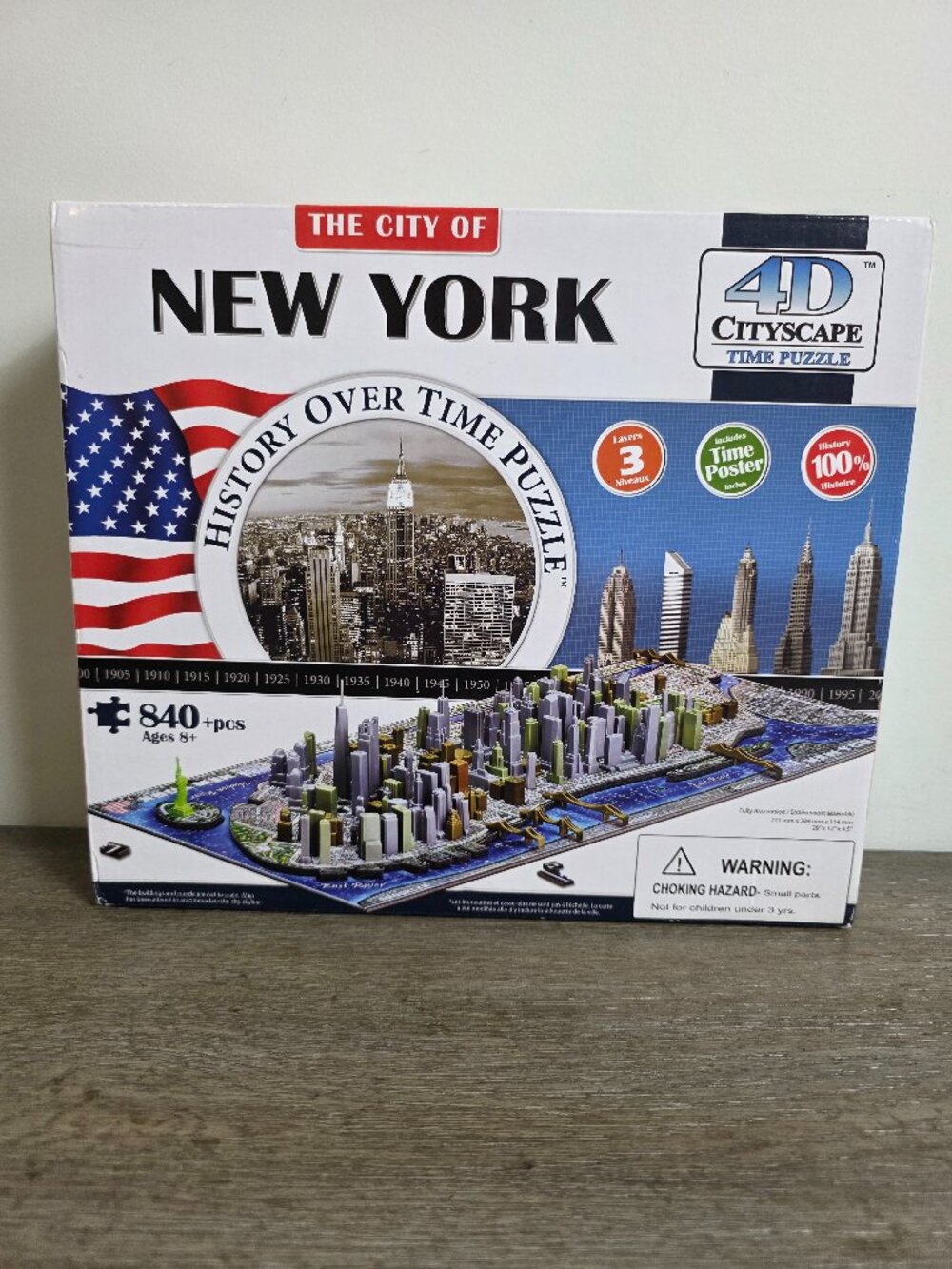 The City of New York 4D Cityscape Time Puzzle - 840+ Pieces, Complete